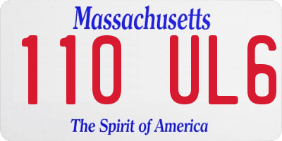 MA license plate 110UL6