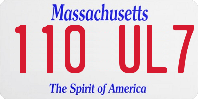 MA license plate 110UL7