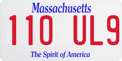 MA license plate 110UL9