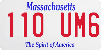 MA license plate 110UM6