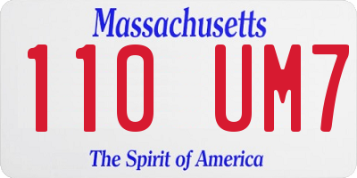MA license plate 110UM7