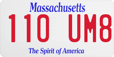 MA license plate 110UM8