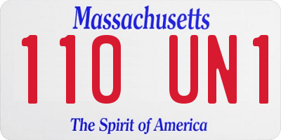 MA license plate 110UN1