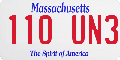 MA license plate 110UN3