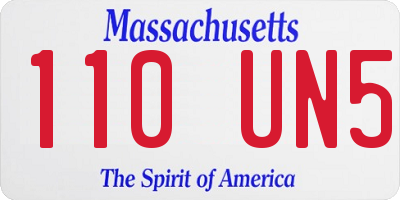 MA license plate 110UN5