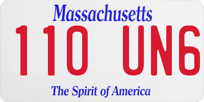 MA license plate 110UN6