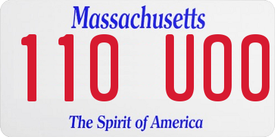 MA license plate 110UO0