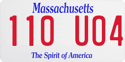 MA license plate 110UO4