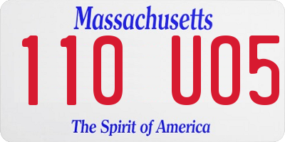 MA license plate 110UO5