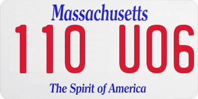 MA license plate 110UO6