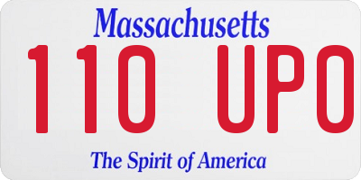 MA license plate 110UP0