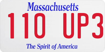 MA license plate 110UP3