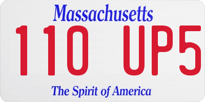 MA license plate 110UP5