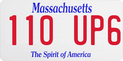 MA license plate 110UP6