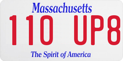 MA license plate 110UP8