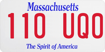 MA license plate 110UQ0