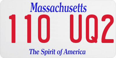 MA license plate 110UQ2