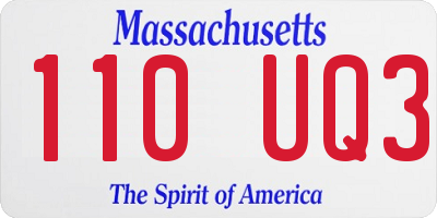 MA license plate 110UQ3