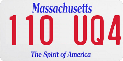 MA license plate 110UQ4