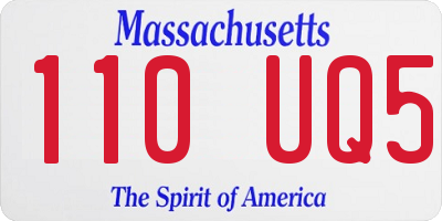 MA license plate 110UQ5