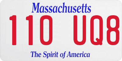 MA license plate 110UQ8