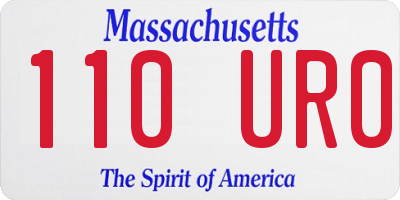 MA license plate 110UR0