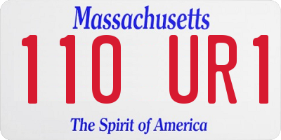 MA license plate 110UR1