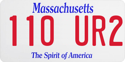 MA license plate 110UR2