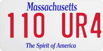 MA license plate 110UR4