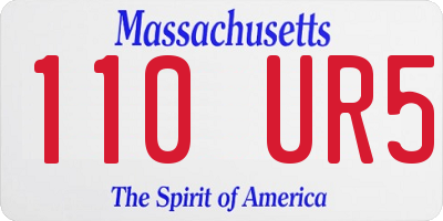 MA license plate 110UR5