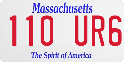 MA license plate 110UR6