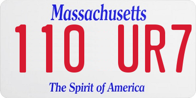 MA license plate 110UR7