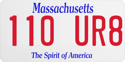 MA license plate 110UR8