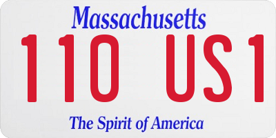 MA license plate 110US1