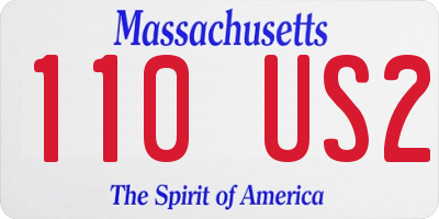 MA license plate 110US2
