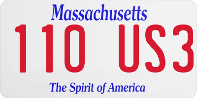 MA license plate 110US3