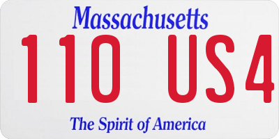 MA license plate 110US4