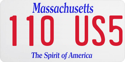 MA license plate 110US5