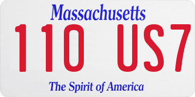 MA license plate 110US7