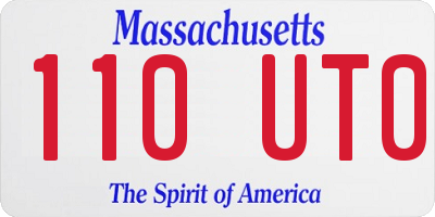MA license plate 110UT0