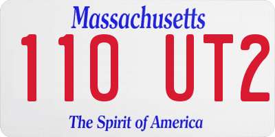 MA license plate 110UT2