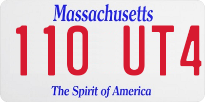 MA license plate 110UT4