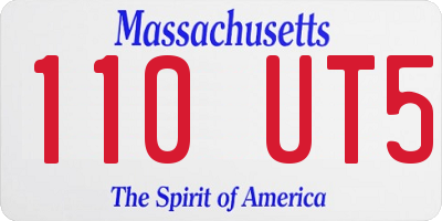 MA license plate 110UT5
