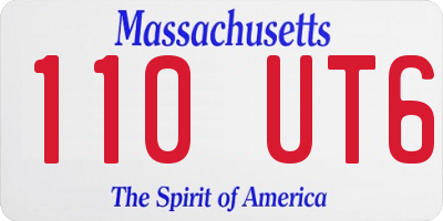 MA license plate 110UT6