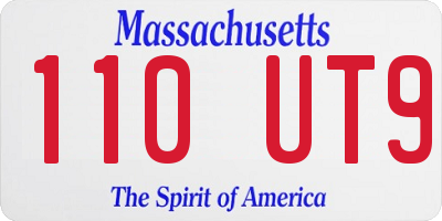 MA license plate 110UT9