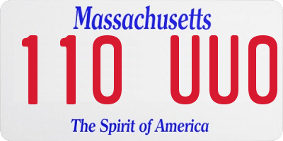 MA license plate 110UU0