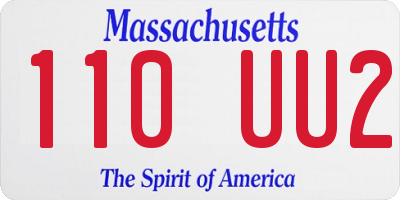 MA license plate 110UU2