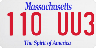 MA license plate 110UU3