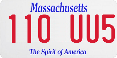 MA license plate 110UU5