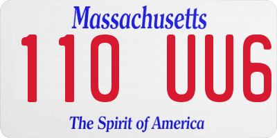 MA license plate 110UU6